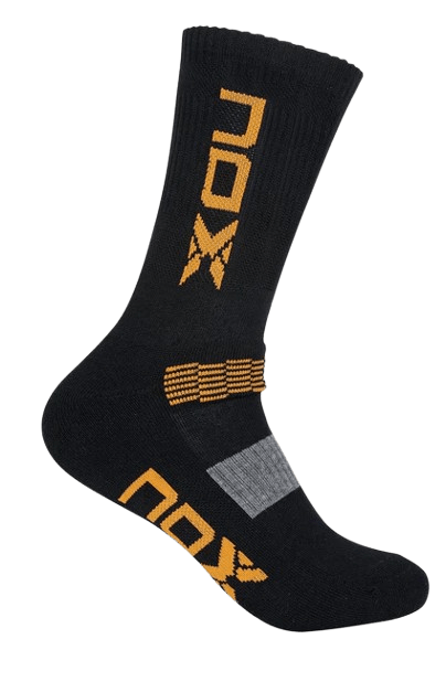 Long Nox Socks Negro/Naranja (39 - 45) - Padel Outlet Nox