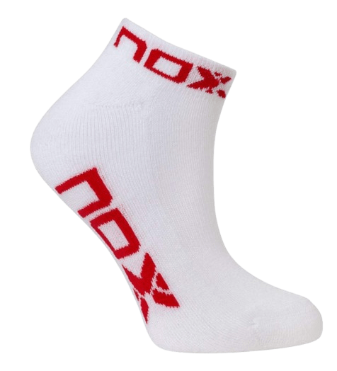 Nox Short Socks White/Red Logo (35 - 39) - Padel Outlet NOX