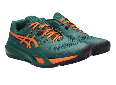 Asics Mens Padel Shoes Gel-Resolution X Padel - Jewel Green/Energy Orange