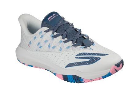 Skechers Mens Shoes Viper Court Rally White Pink Blue