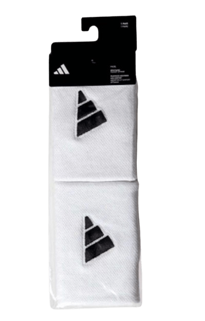 Adidas Long White Black Wristbands X2 - Padel Outlet ADIDAS