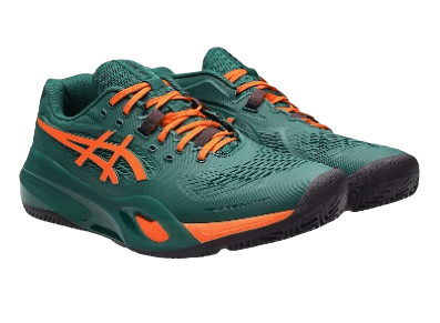 Asics Men's Padel Shoes Gel-Resolution X Padel - Jewel Green/Energy Orange - Padel Outlet Asics