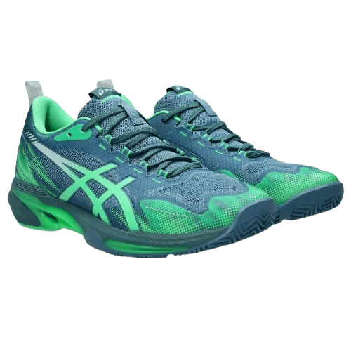 Asics Men's Padel Shoes SonicSmash FF – Saba Blue / Vital Green - Padel Outlet Asics
