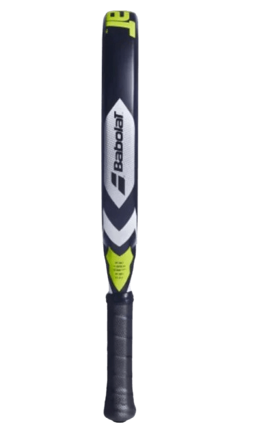 Babolat Counter Viper 2.6 2026 tennis racket with black and yellow design, lightweight frame, and ergonomic grip.