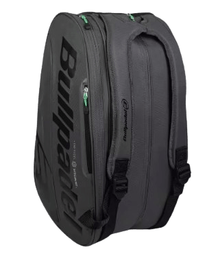 Bullpadel Bag BPPEX007 Tour in dark black, stylish sports bag with compartments, designed for tennis and padel players.