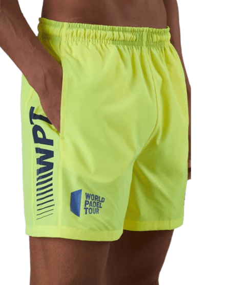 BULLPADEN MENS SHORTS PERFORMANCE AMARILLO AZUFRE FLUOR - Padel Outlet BULL PADEL