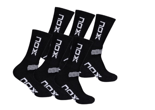 Long Nox Socks 6 Pairs Negro/Blanco - Padel Outlet Nox