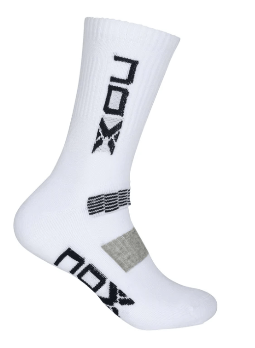Long Nox Socks White/Navy Logo - Padel Outlet NOX