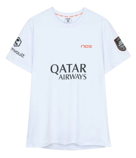 Nox Nfa Sponsors AT10 Agustin Tapia White T-Shirt 2026 - Padel Outlet nox