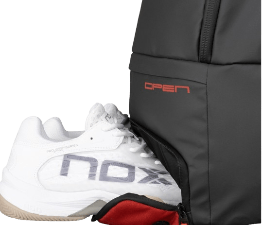 NOX PADEL RACKET BACKPACK LUXURY OPEN SERIES BLACK/RED - Padel Outlet Nox