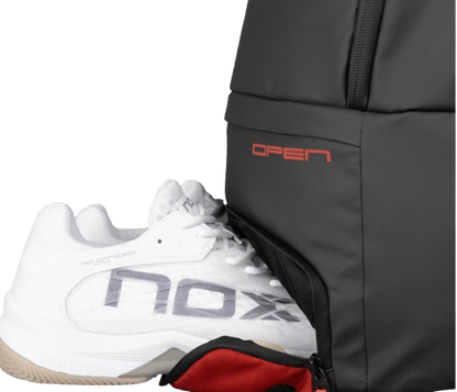 NOX PADEL RACKET BACKPACK LUXURY OPEN SERIES BLACK/RED - Padel Outlet Nox