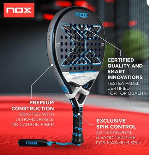 NOX PADEL RACKET TINO LIBAAK TL10 QUANTUM 12K 2025 - Padel Outlet NOX