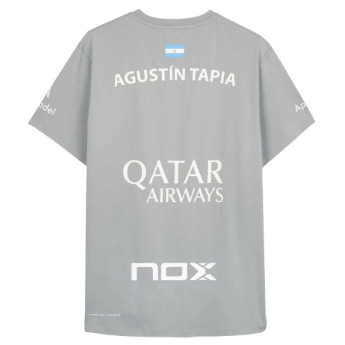 Nox Tshirt Agustin Tapia Sponsors AT10 Grey - Padel Outlet nox