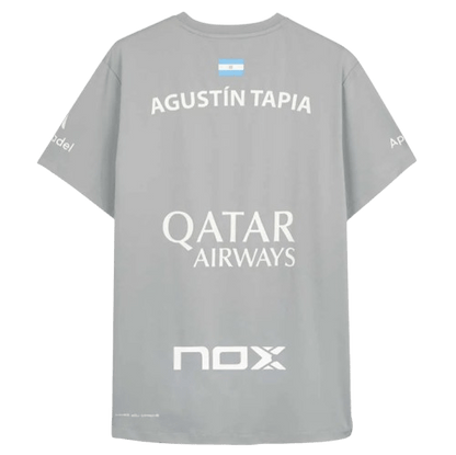 Nox Tshirt Agustin Tapia Sponsors AT10 Grey - Padel Outlet nox