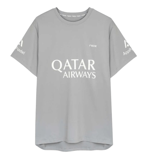 Nox Tshirt Agustin Tapia Sponsors AT10 Grey - Padel Outlet nox