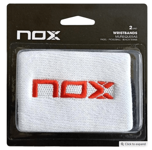 Nox wristband white/logo red pack x2 - Padel Outlet Nox