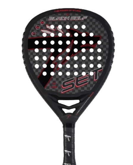 Set Black Racket Wolf 12K Carbon 25 - Padel Outlet SET