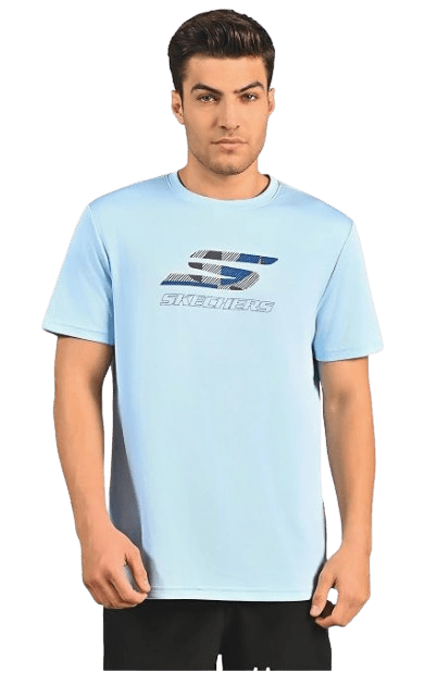 SKECHERS MENS T-SHIRT LOGO GRAPHIC PRINT (TS0107ID-CCLB) - Padel Outlet Skechers