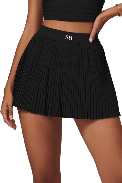 Svl Plush Pleat Skirt Black - Padel Outlet Svl