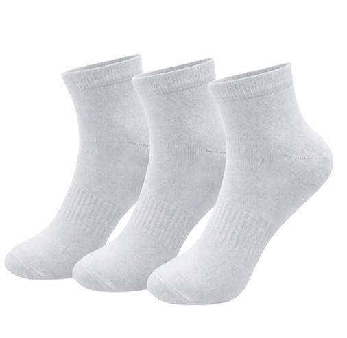 VEA Plain Ankle Lenght Socks 3 Pairs White (39–42) - Padel Outlet VEA